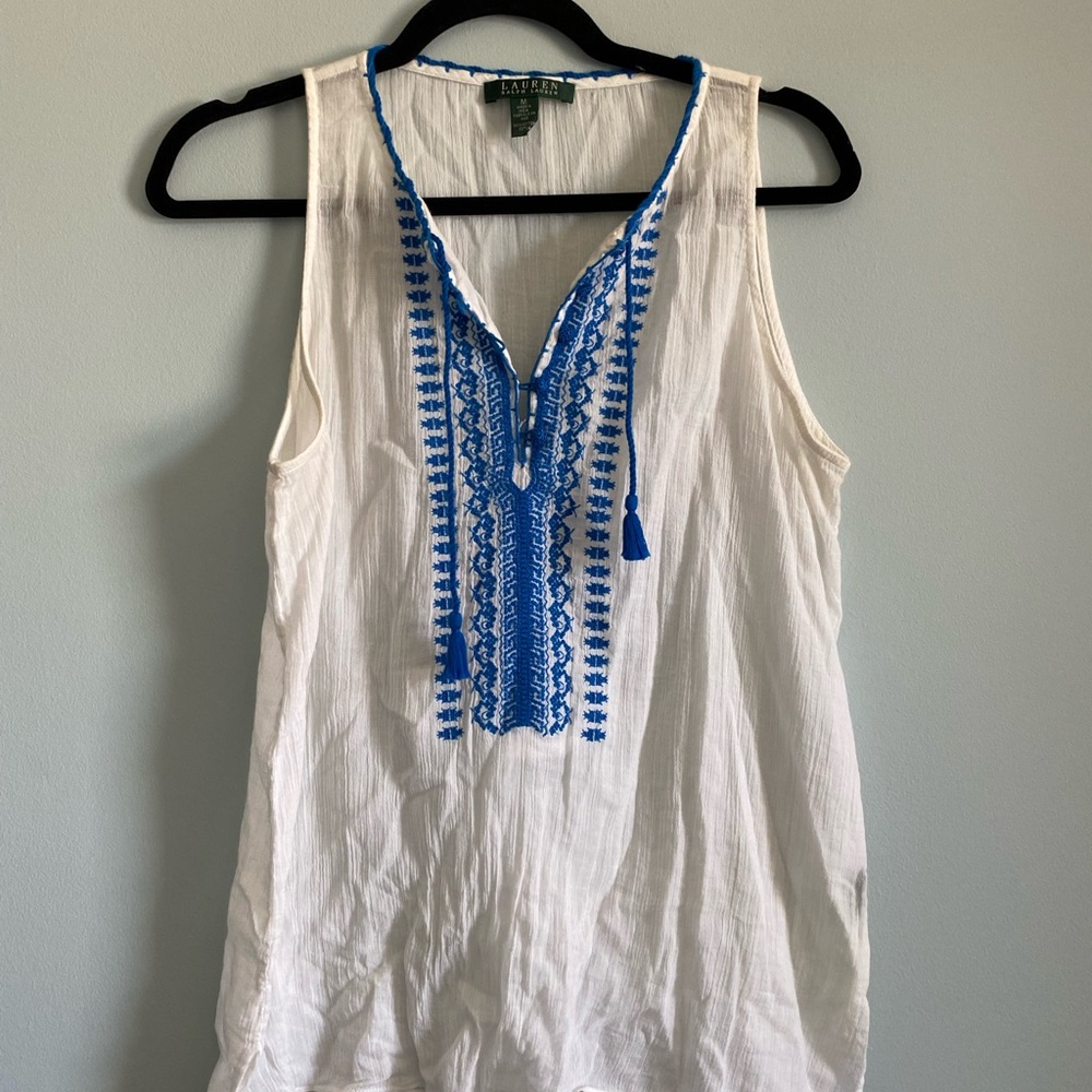 Ralph Lauren blue and white tank